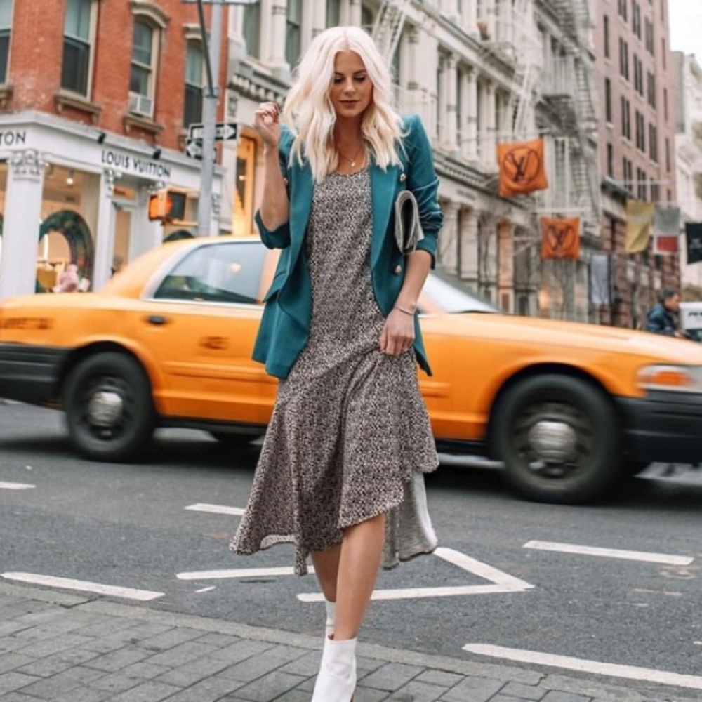 Urban Outfitters Gianna Leopard Print Midi Dress